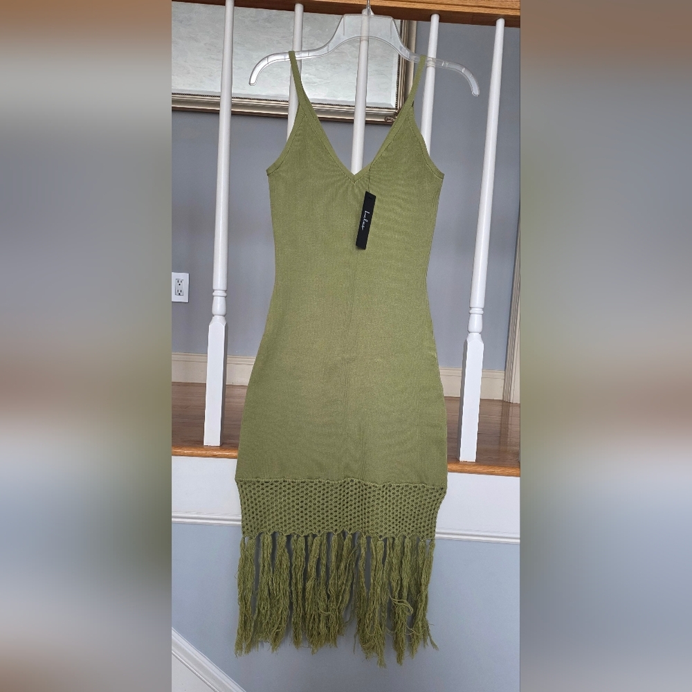 Lulu's Olive Green Midi Dress